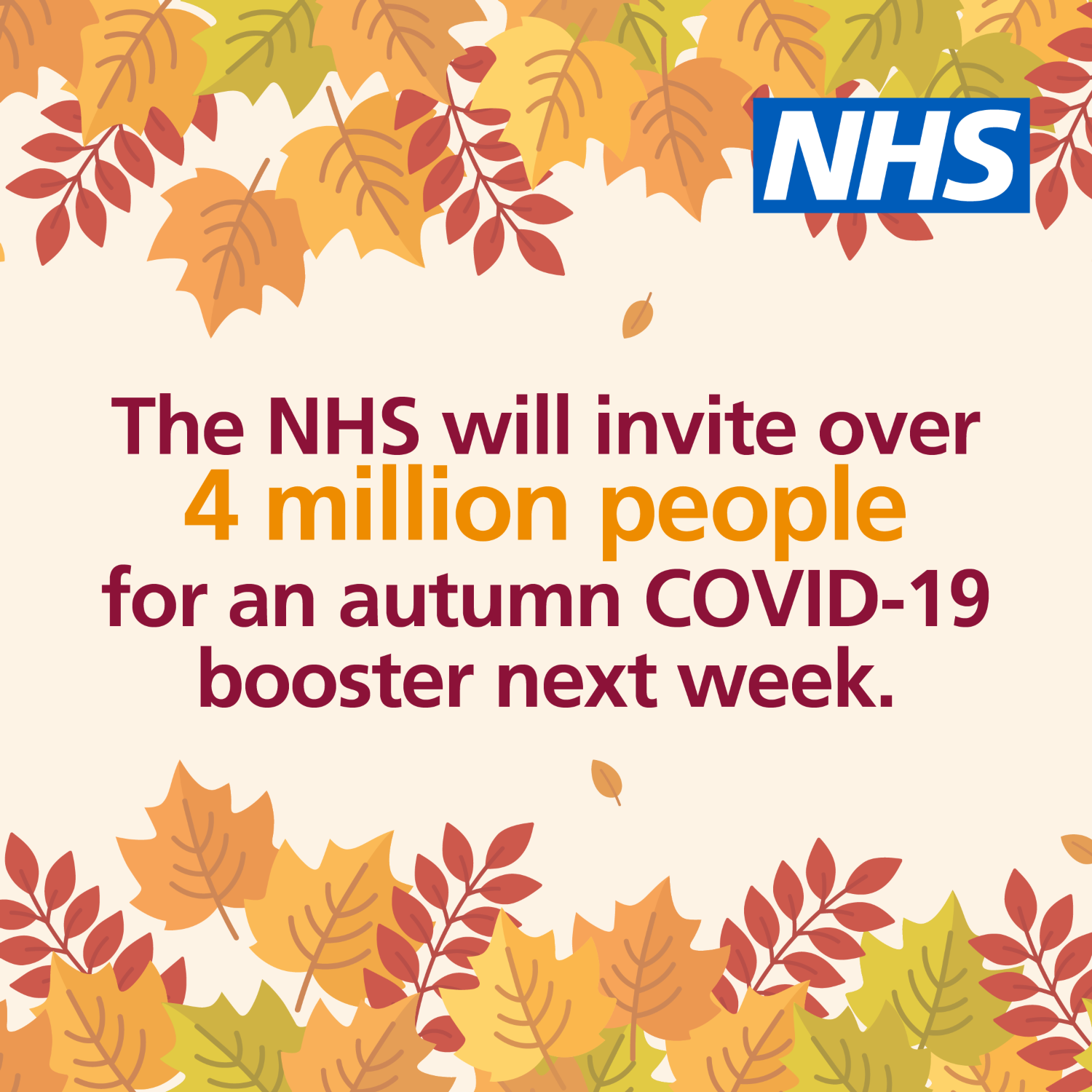 NHS national autumn booster launch graphic